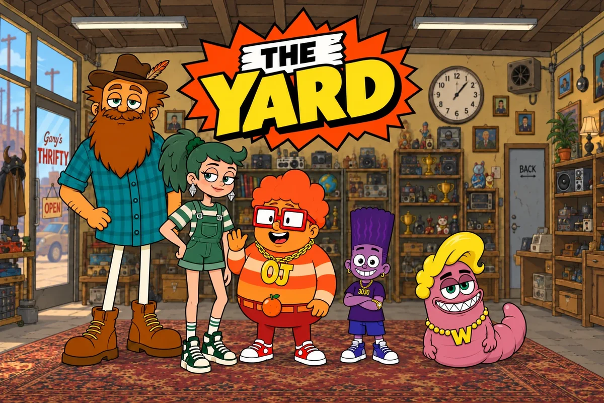 The cast of The Yard inside Gary's Thrifty